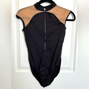 Mirella Mesh Embroidery Leotard